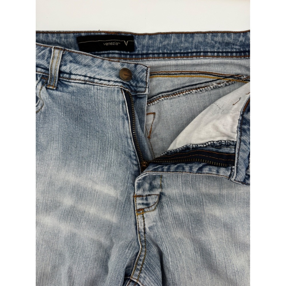 Y2K Venezia Light Wash Denim Capri Jeans Womens Plus 18 Blue Cropped Stretch - Picture 9 of 9